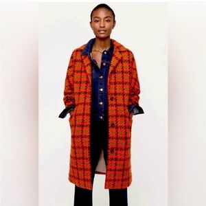 J.CREW NALYA HOUNDSTOOTH ITALIAN WOOL CAR COAT